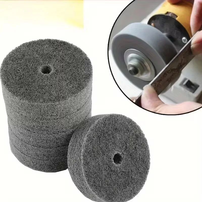 عجلة تلميع ألياف 3 بوصة 1/5 قطعة - عجلة طحن بديلة مقاس 3/8 بوصة، مناسبة لآلات تلميع الطاولة ومطاحن الزوايا