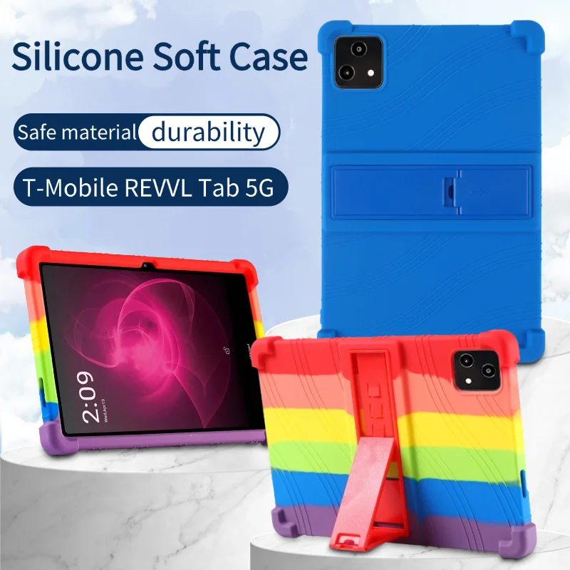 

Для планшета T-Mobile REVVL Tab 5G 10,36 дюймов, супермягкий силиконовый защитный чехол, противоударный чехол-подставка