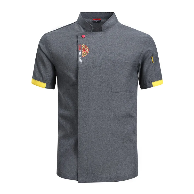 White Chef Shirt Work Clothes Chef Jackets Men Restaurant Cafeteria Cook Clothes Kitchen Uniform Unisex Short Sleeve Bakery