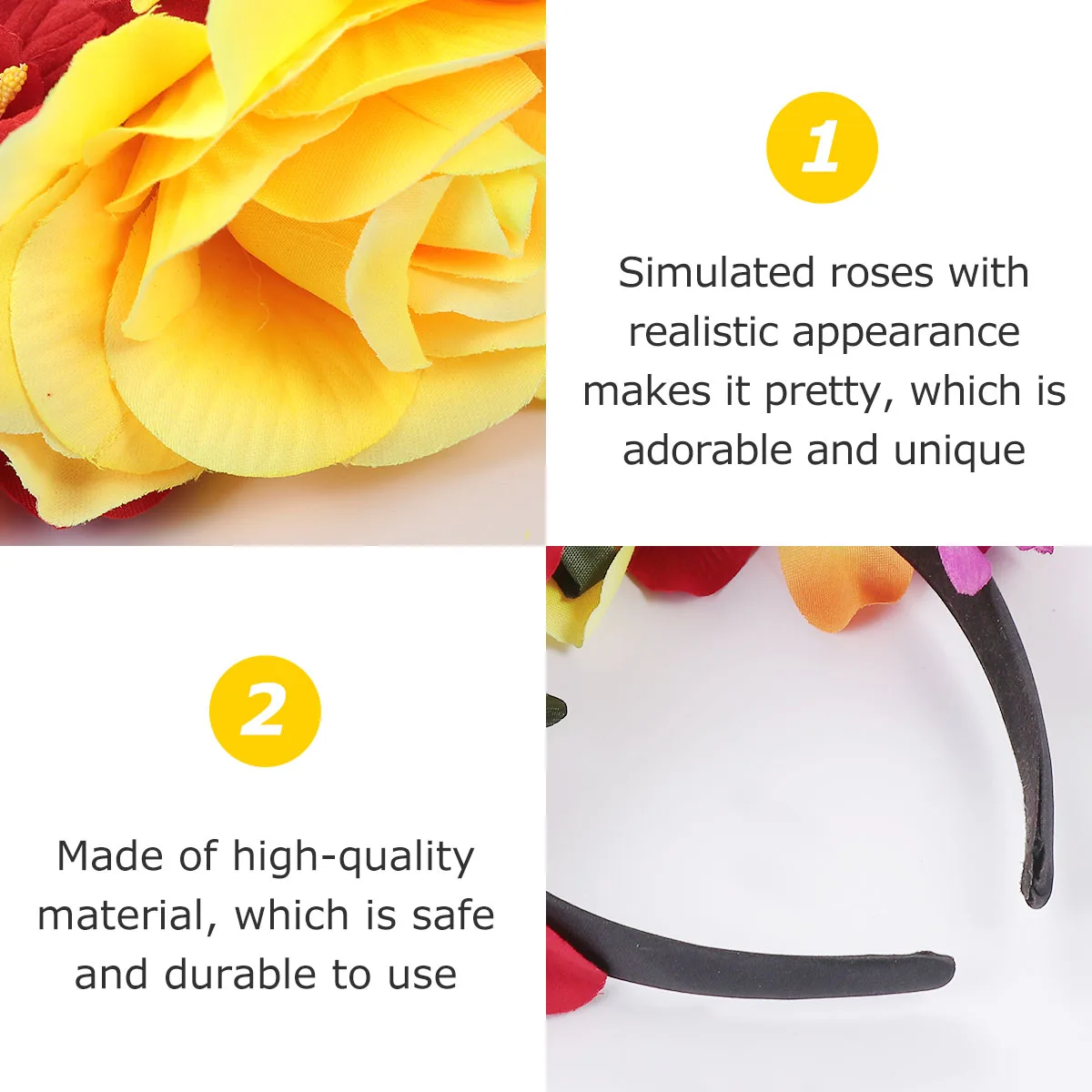 

Halloween Rose Flower Hair Bands Fashion Headband For Parties Festival Headdress Women Accessories