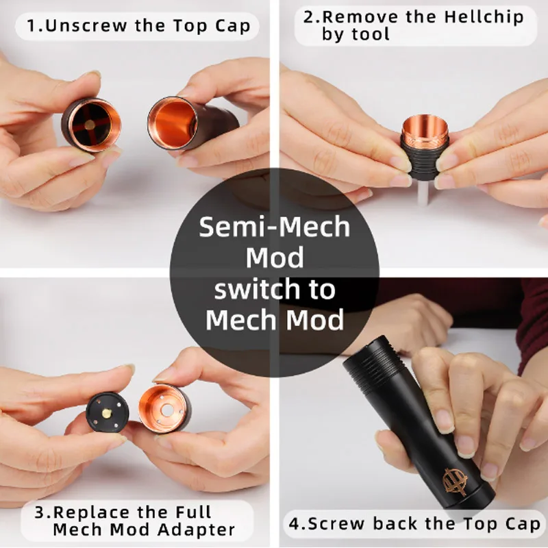 الأصلي Hellvape Trishul V2 شبه الميكانيكية وزارة الدفاع وضع الحماية ووضع الميكانيكية الكاملة صالح 18650 20700 21700 بطارية 510 موضوع Vape وزارة الدفاع