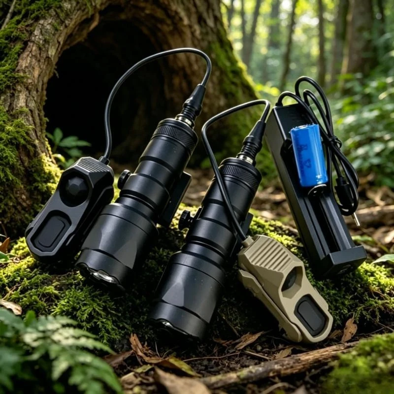 M300 Hard Nylon Small Head Lamp Helmet Mount Aluminum Torch Continuous On Mode for Outdoor Camping Outdoor Tactical Gear