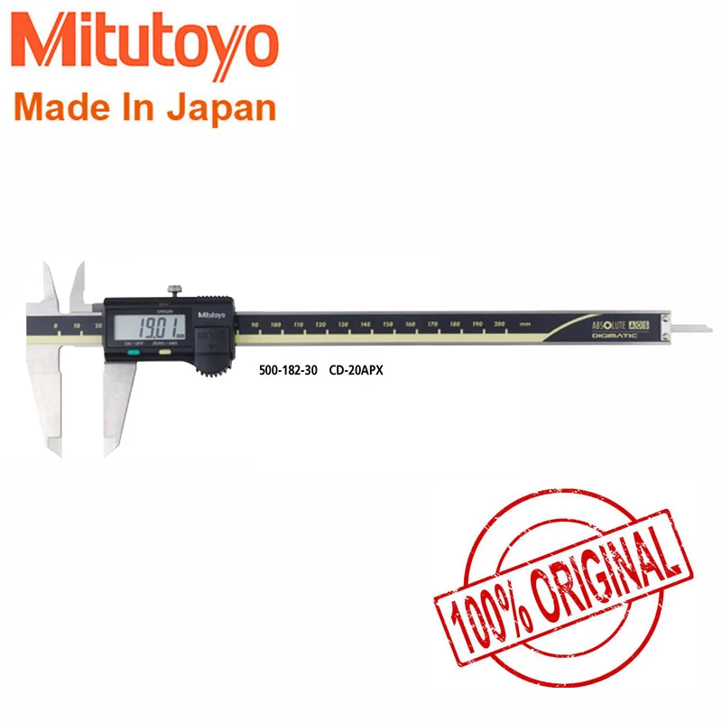 

Mitutoyo Original 500-182-30 AOS Absolute Scale Digital Caliper,0 to 200mm Measuring Range, 0.01mm Resolution,Metric,Japan made