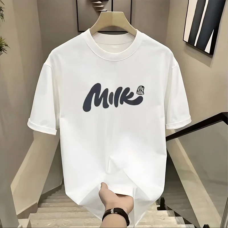 Summer Oversized Men's Pure Cotton Short Sleeve T-shirt Vintage Style Fashion Personalised Custom Streetwear Funny Favourite Clo