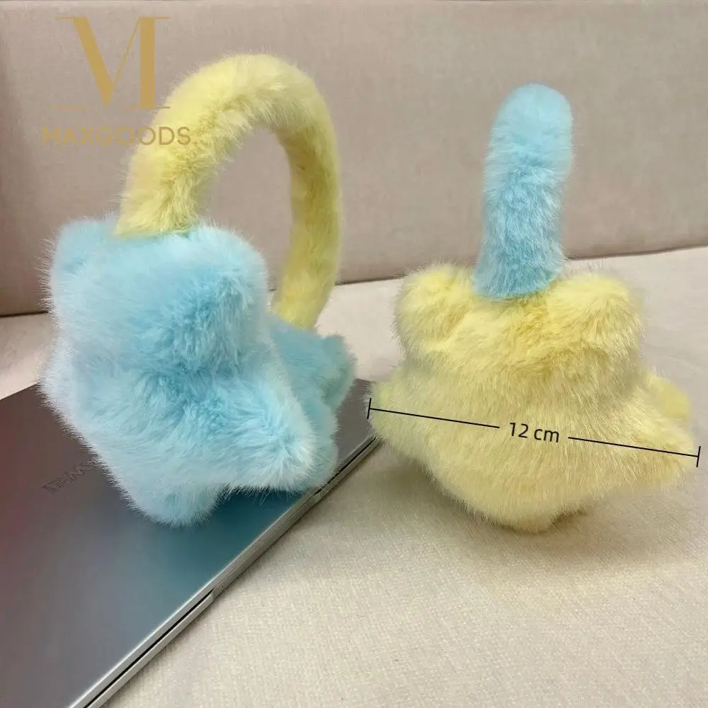 Очаровательные минималистичные наушники со звездным узором, теплая контрастная пушистая гарнитура, наушники, грелки для ушей, холодная погода