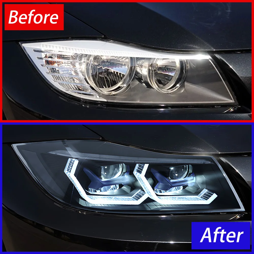 For BMW 3 Series E90 2005-2012 LED Auto Upgrade Headlights Assembly Projector Lens Car Tool Accessories Plug and Play