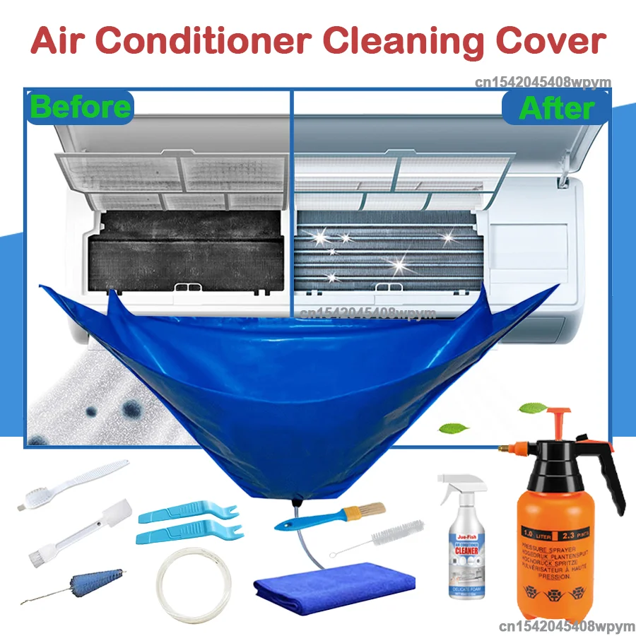 Air Conditioning Water Cover Full Set of Cleaning Tools with Water Pipe Air Conditioning Cleaning Cover Waterproof Rain