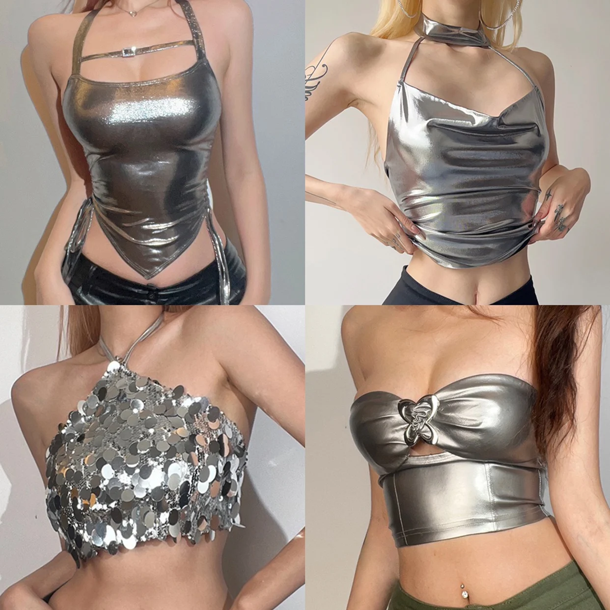 

Faionable Pure Color DJ Performance Outfit Women's Slim Fit One oulder Wrap Chest Bal Stage Costume Cross-Border Sle