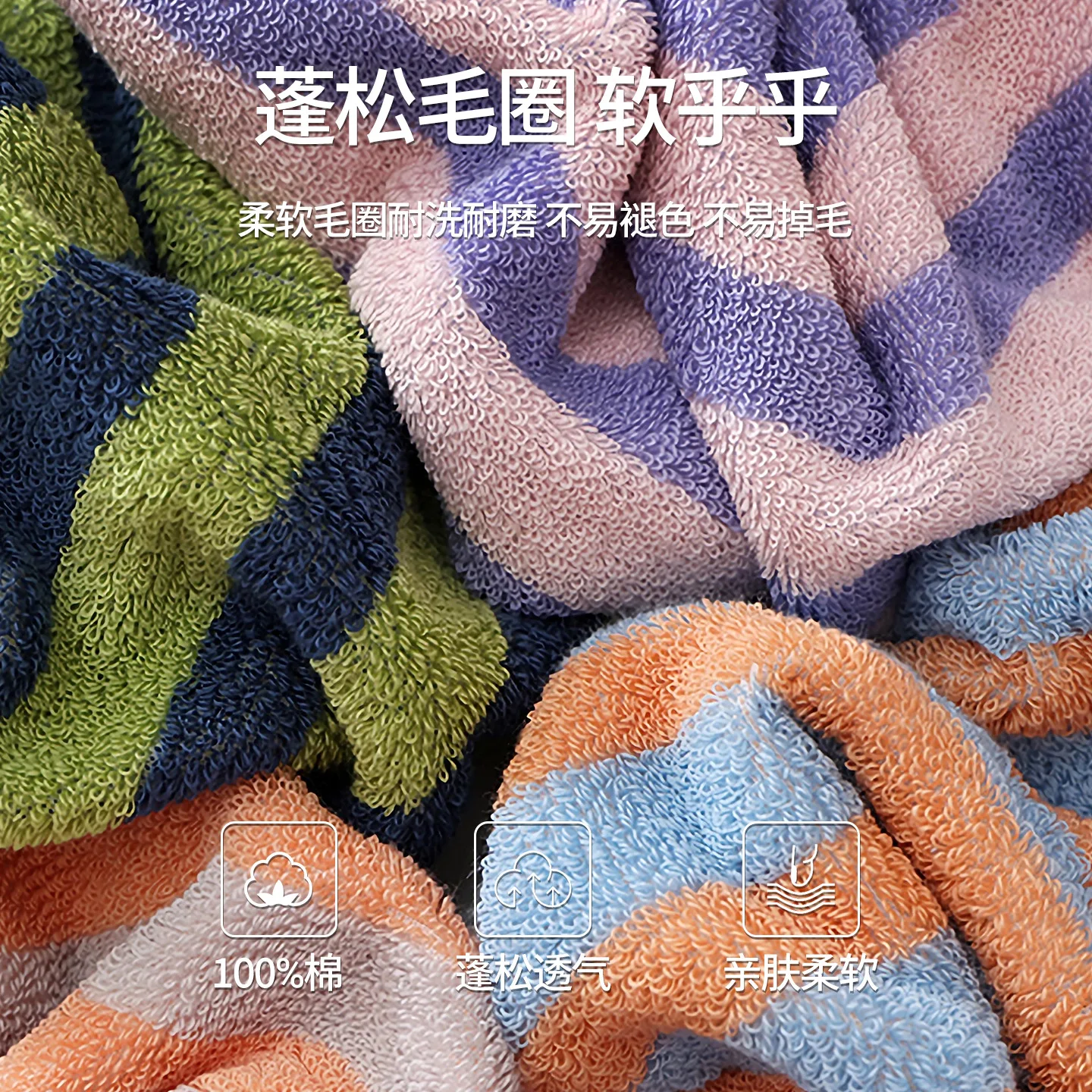 100% Cotton Absorbent Towel  All-Cotton Lint-Free Face Cloth Thickened SolidColor Antibacterial Facial Towel for Daily Cleansing