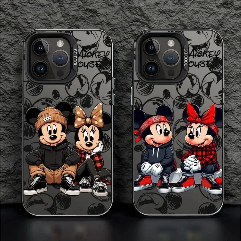 Anime Mickey Minnie Phone Case for OPPOA16 A17 A18 A31 A37 A38 A55 A57 A58 A74 A76 A78 A94 A98 4G 5G Matte Shockproof Back Cover image 2