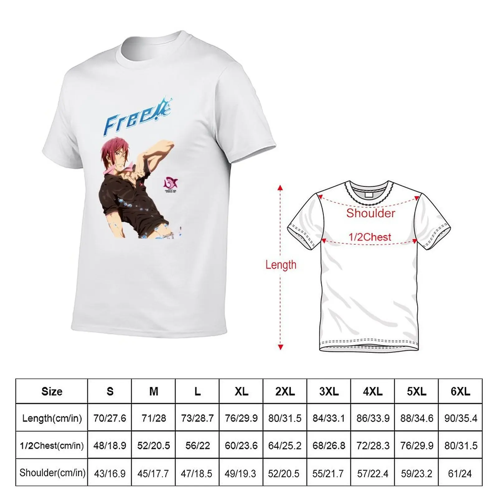 free Rin Matsuoka T-Shirt t shirt men 100% cotton luxury brand man t shirt designer T-Shirt