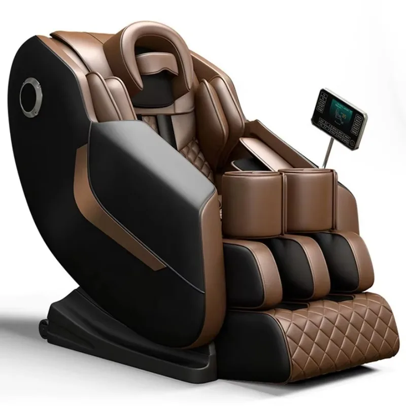 Luxury Home Use Zero Gravity 8D Full Body Shiatsu Kneading Foot Massage Chair U-Shaped Pillow Leather Upholstery Bluetooth AI
