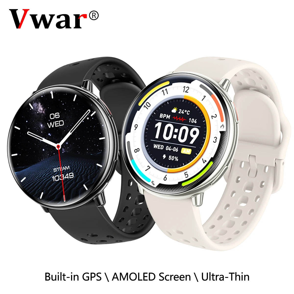 

VWAR Ультратонкие GPS-смарт-часы Bluetooth-вызов Встроенный GPS-компас IP68 Водонепроницаемые умные часы Active 2 для женщин и мужчин Xiaomi IOS