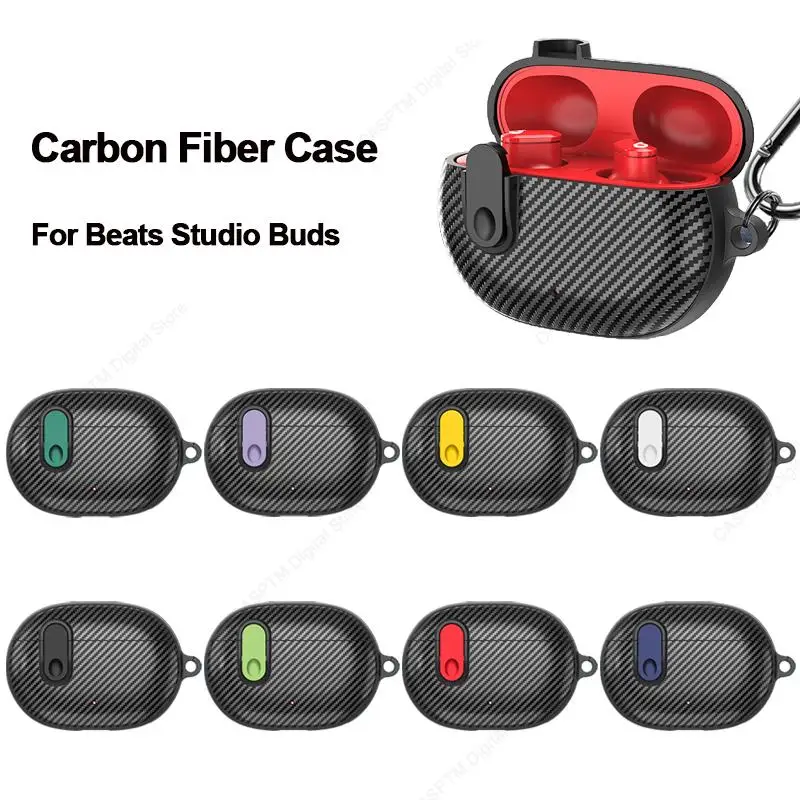 Cover For Beats Studio Buds Case Carbon Fiber Earphone Case For Beats Studio Buds Shockproof Funda Case Shockproof Coque Case