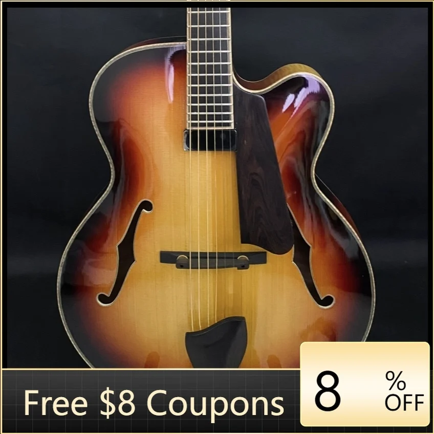 

STLF Yunzhi Customizable Sunset Colour Electric Archtop Jazz Guitar Hollow Body with Flamed Maple and Ebony Fingerboard