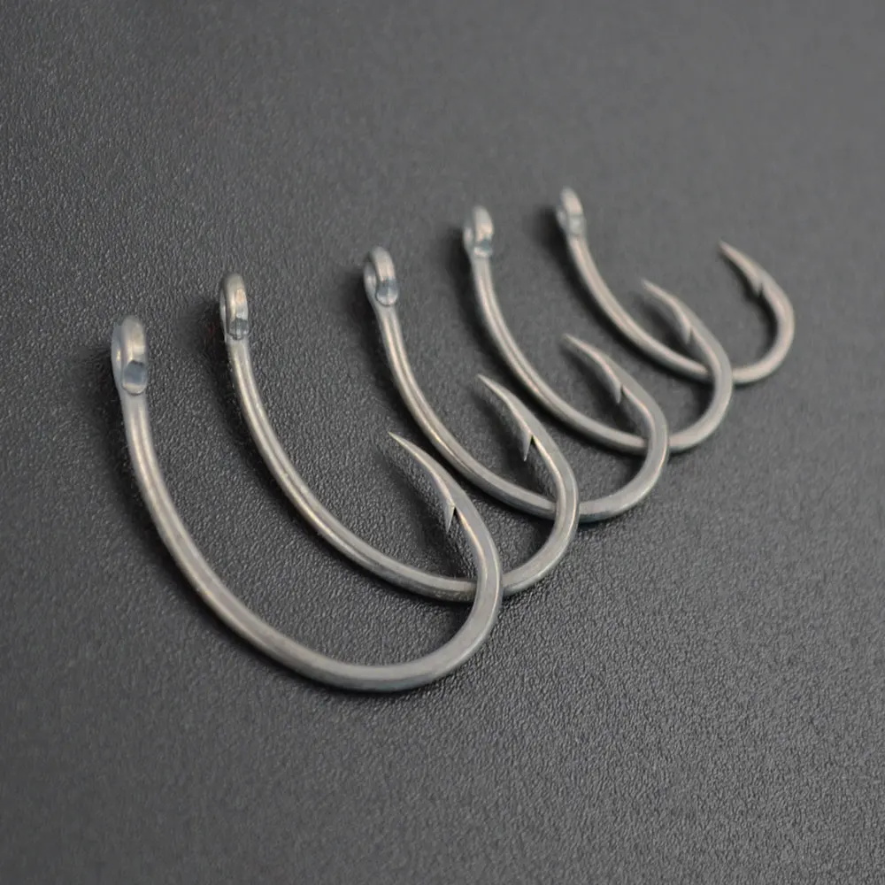 50pcs Coating High Carbon Stainless Steel Barbed hooks Carp Fishing Hooks Pack with Retail Original Box 8011