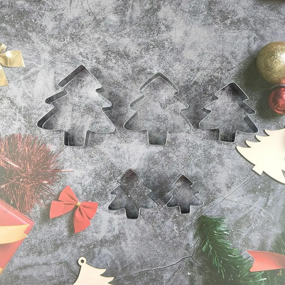 Kitchen 5Pcs Stainless Steel DIY Snowflake Xmas Christmas Decor Baking Tools Cookie Cutters Set Biscuit Mold view 4
