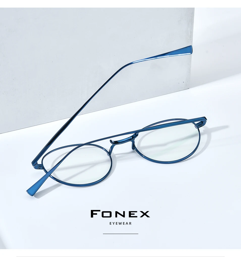 FONEX Titan Brille Rahmen Männer Marke Design Retro Oval Brillen Frauen Vintage Japanische Ultraleicht Hochwertige Brillen 85732 – Detail 3