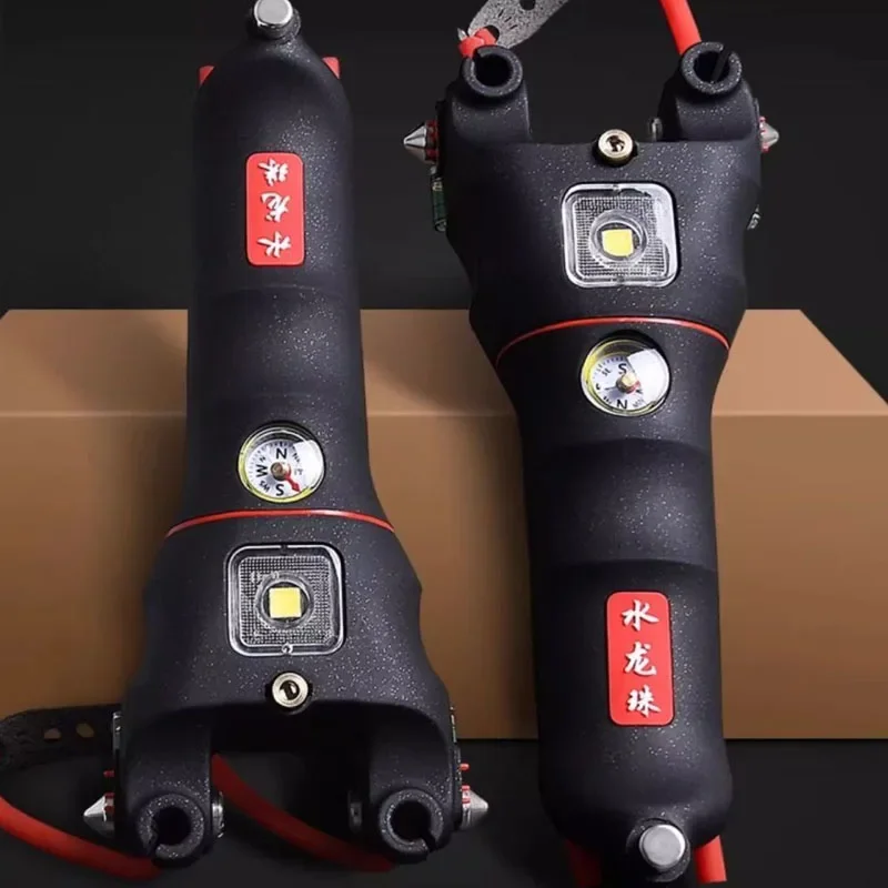 1PCS Multi Functional Mini Portable Slingshot Outdoor Laser/Flashlight/Lighter/Hammer/Cutting Fishing Hunting Camping Tools