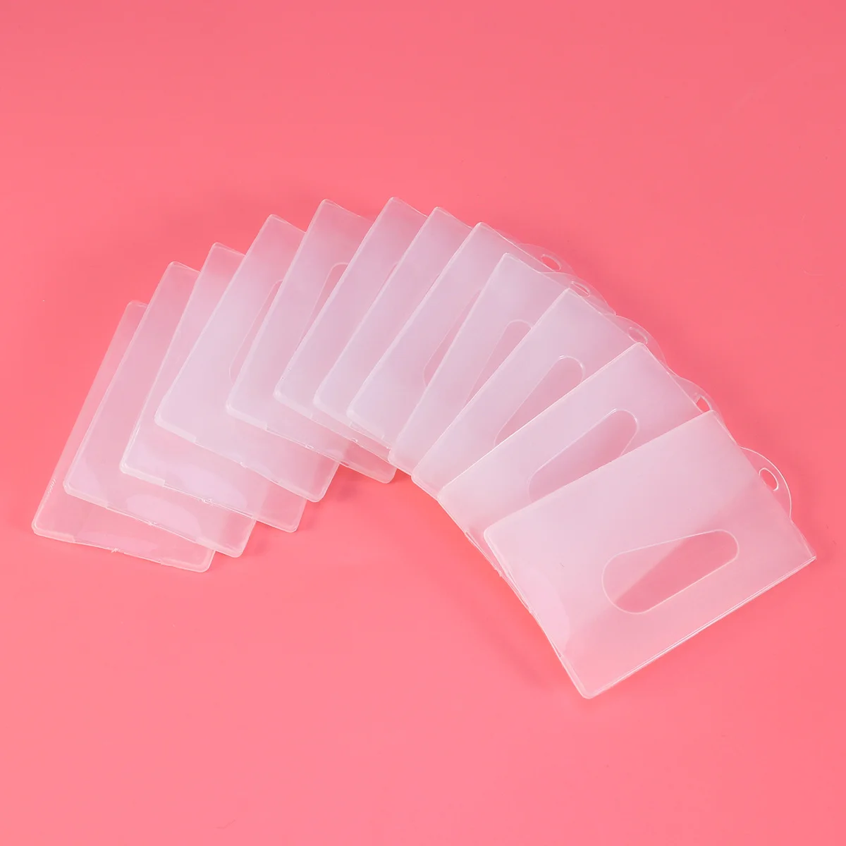 12pcs Id Holder Transparent Plastic Certificate Cover For Bus Bank Card Protection Organizer Frosty White Secure Storage