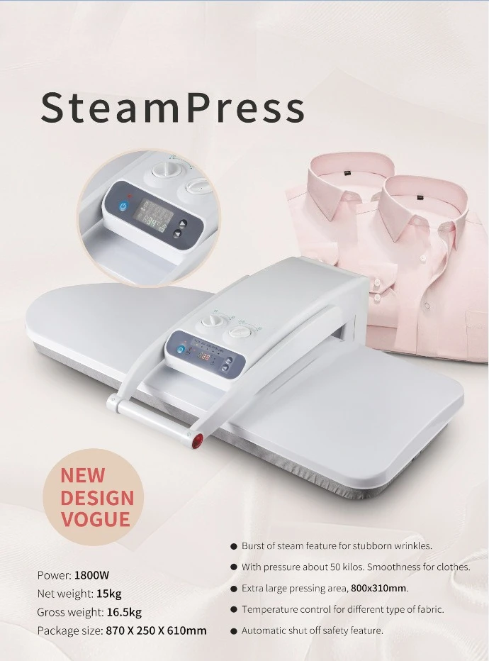 

1800 Вт большой размер гладильная машина цифровой паровой пресс для ткани утюг отпариватель для одежды для домашнего использования