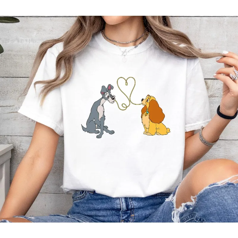 Koszulka Miss Disney i bezdomna Bella Notte śpiewająca, koszulka na rodzinne wakacje w Disneylandzie, pasujący prezent urodzinowy Disney World