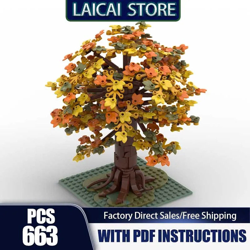 

Модульная городская модель здания Moc, строительные блоки, большая модель падающего дерева, технология, сборка кирпичей, праздничные строительные подарки, игрушка