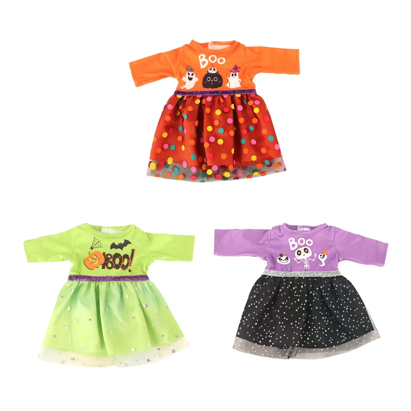 Fabric Halloween Doll Clothing 18 Inch Doll Party Dress Costume for Girl Dolls Accessories Gift