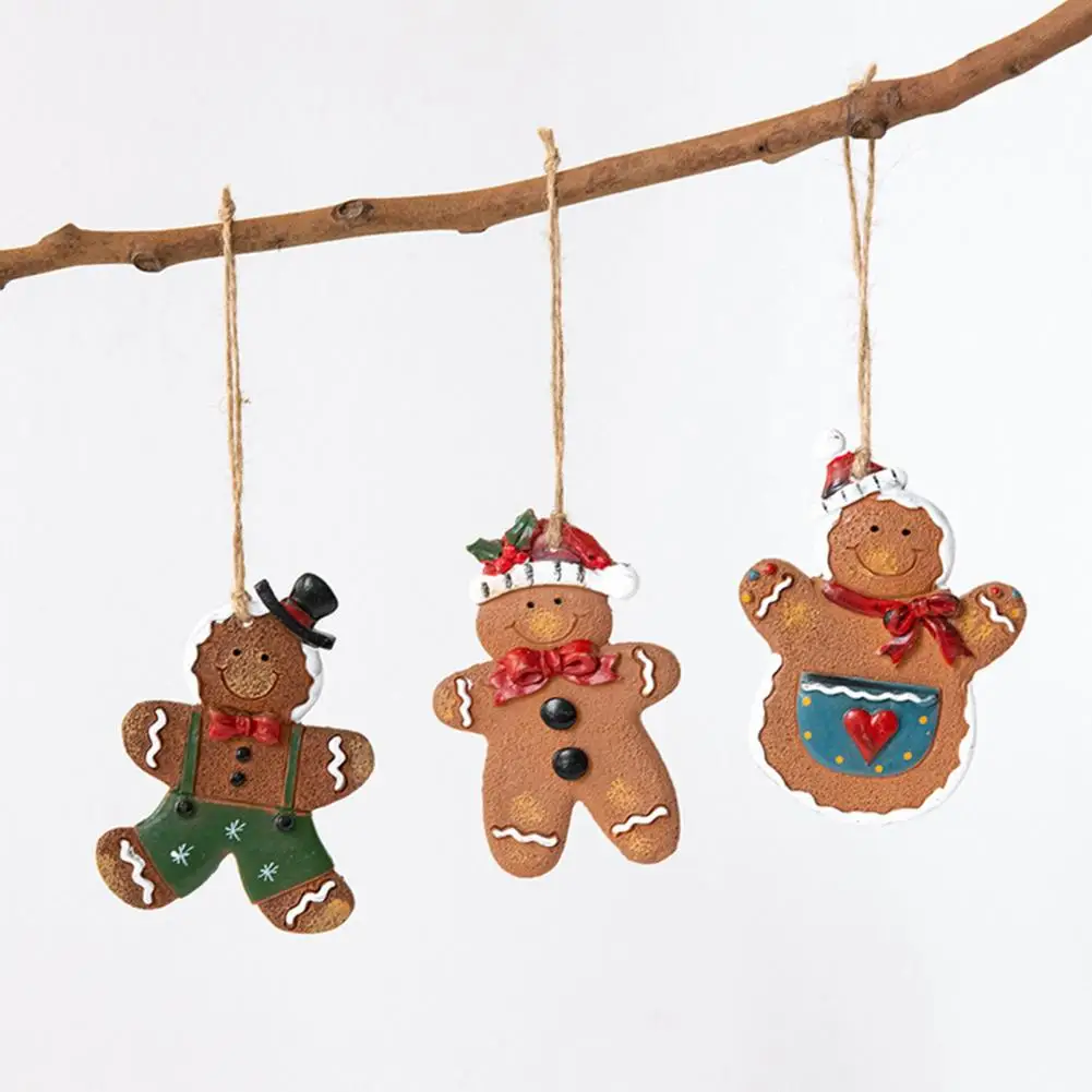 

Christmas Ornaments Colorful Holiday Decor Adorable Christmas Resin Gingerbread Man Ornament Festive Xmas Tree Decoration