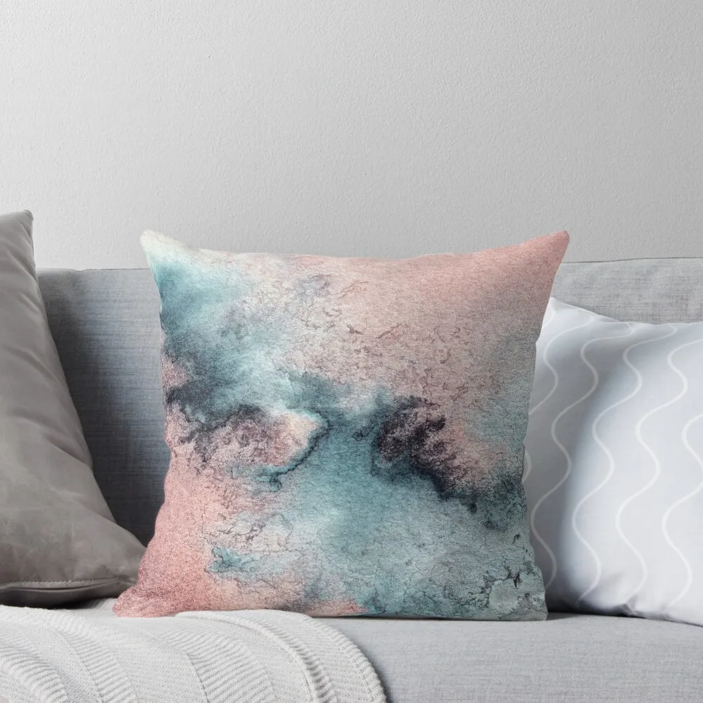 

Pink and Blue Abstract Watercolor Painting Throw Pillow Cusions Cover luxury covers pillow