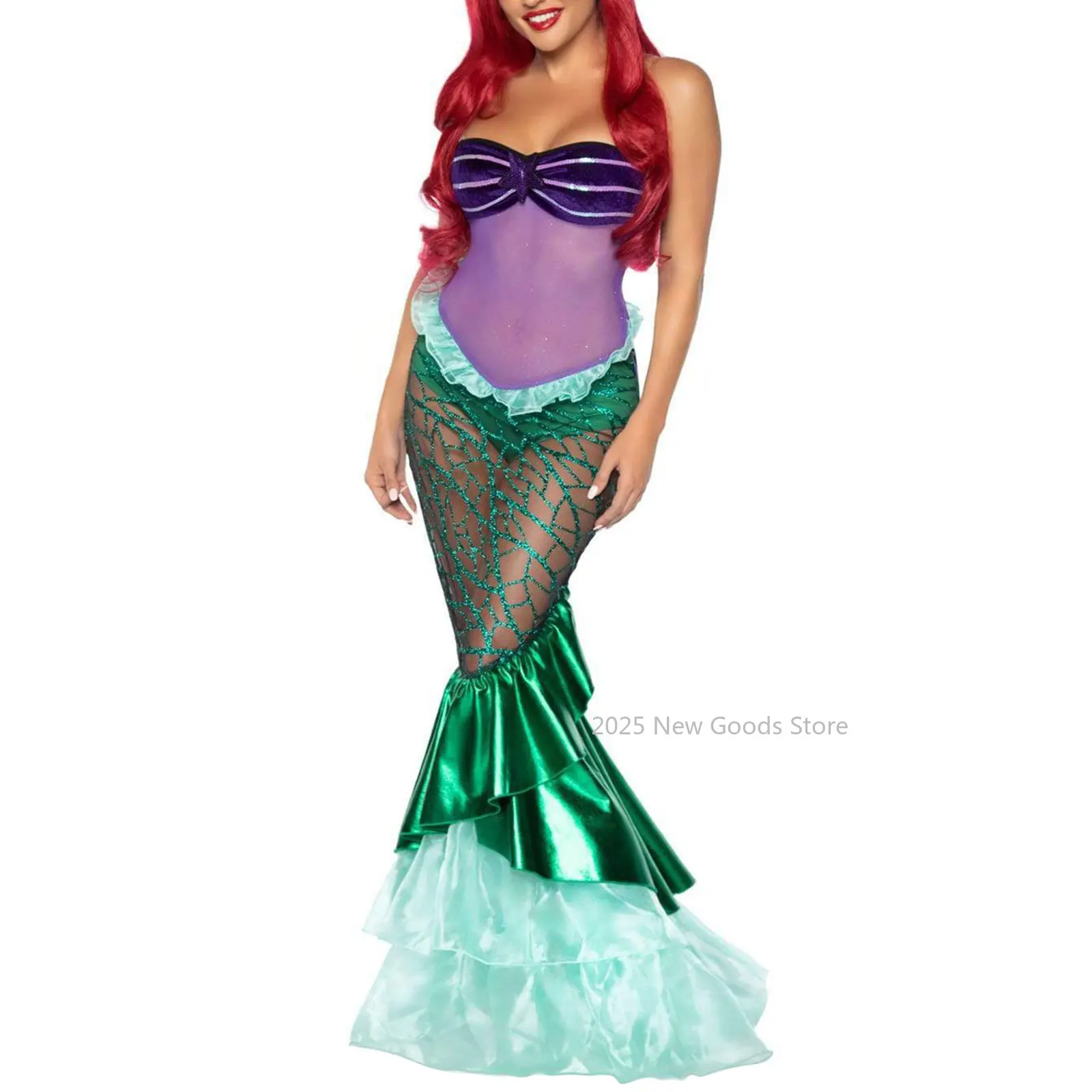 

Anime Sexy Mermaid Ariel Princess Costumes Adults Women Halloween Mermaid Masquerade Uniforms Dress Up Fancy Dress