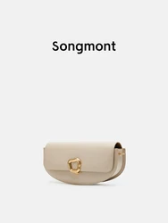 Songmont Women’s Reset Saddle Bag Top Grain Cowhide Leather Shoulder Bags Crossbody Top grade Wonton buckle Stylish