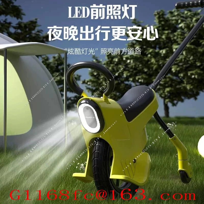 Parent-Child Unicycle with Auxiliary Wheel Baby Walker - Outdoor Play Camping Trolley Light Travel Children's Rolling Cart