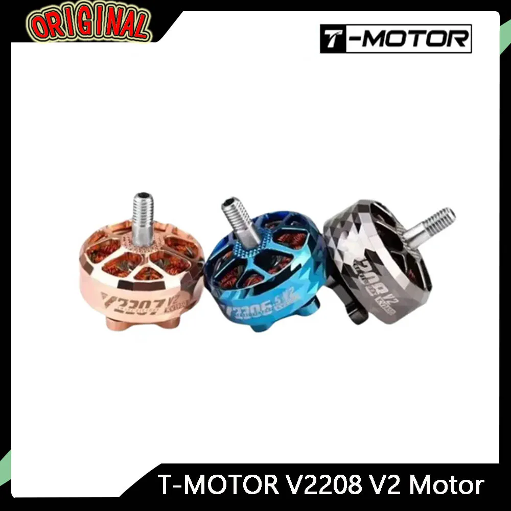 

T-Motor Veloce V2208 V2 1750/1950/2450KV Brushless Motor - 4-6S 4mm Titanium Shaft for 5" FPV Drone
