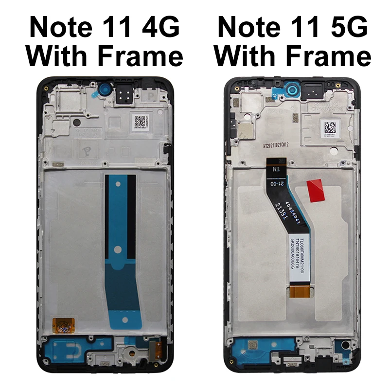AMOLED For Xiaomi Redmi Note 11 5G 21091116AC LCD For Global Redmi Note 11 4G LCD Touch Screen 2201117TL Display Replace Parts