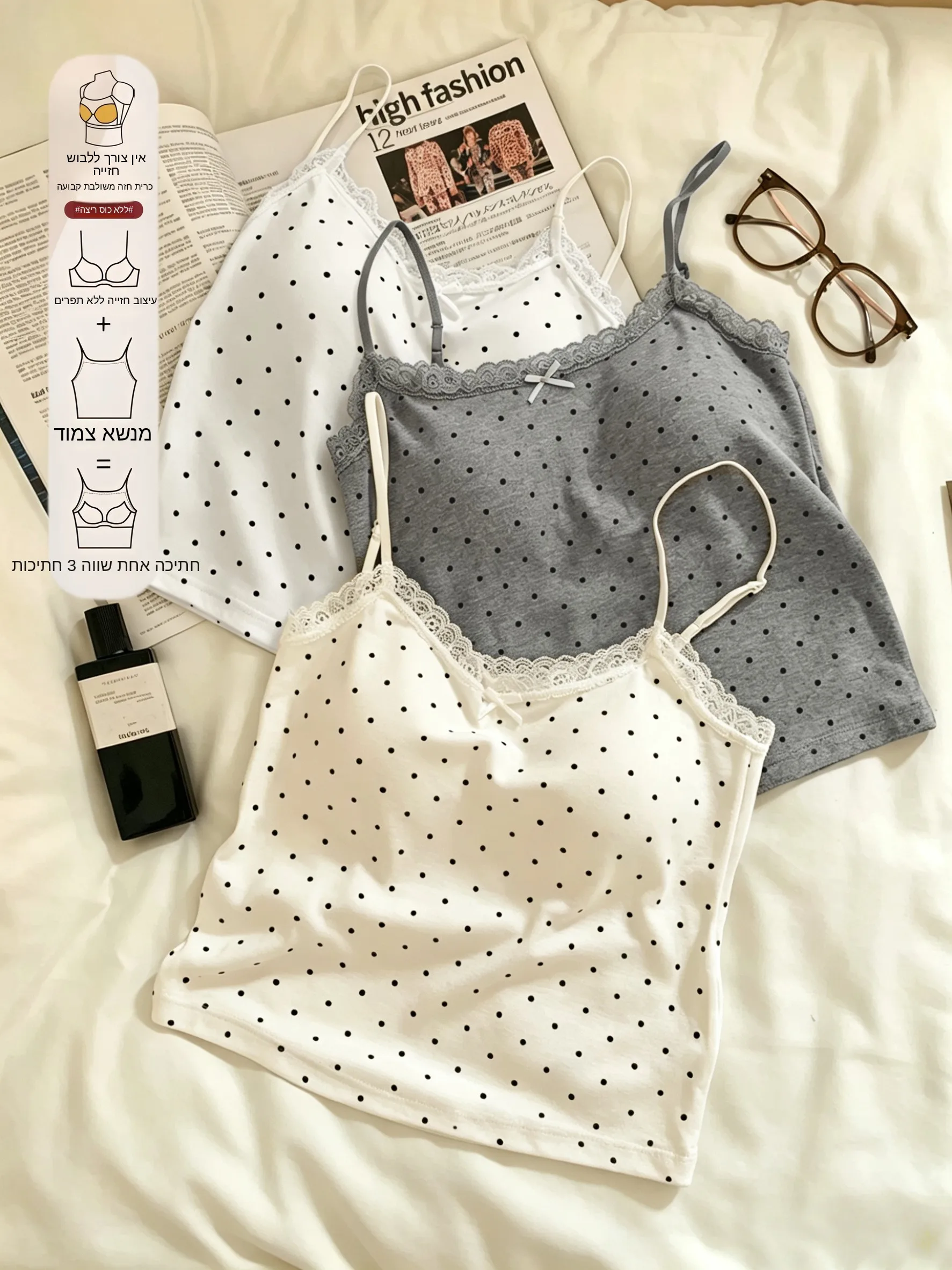 

Women's Lace Strap Vest 95% Cotton Spring Summer New Style plus Size Outerwear Slim Fit Pure Desire Base Shirt
