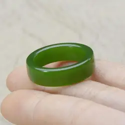 Natural Nephrite Green Jade Ring Men Women Healing Gemstone Fine Jewelry Genuine Chinese Hetian Jades Rings Stone Anillos Mujer