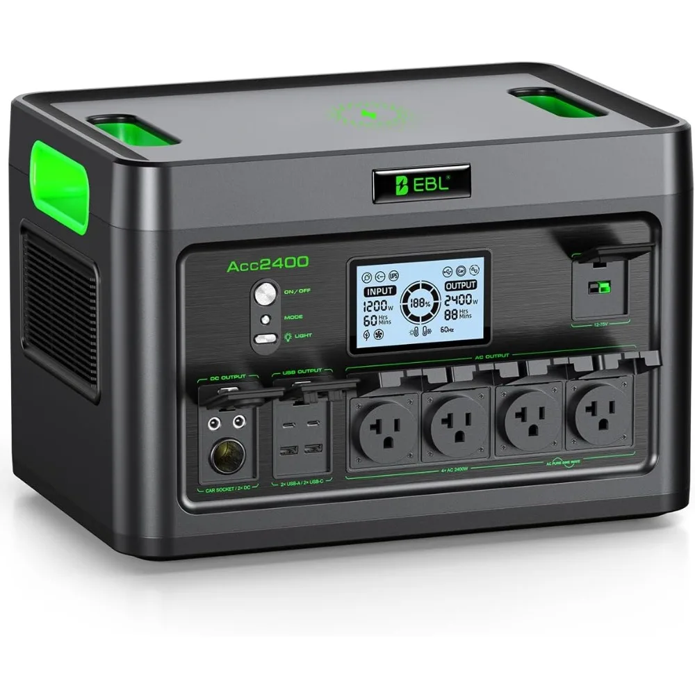 2400W Portable Power Station LiFePO4 Battery for Home Use