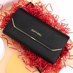 Women's	Purses Zipper Coin Pocket Wallets Long Genuine	Leather RFID Credit Card Holder Wallet for Women Luxury Designer Handbags