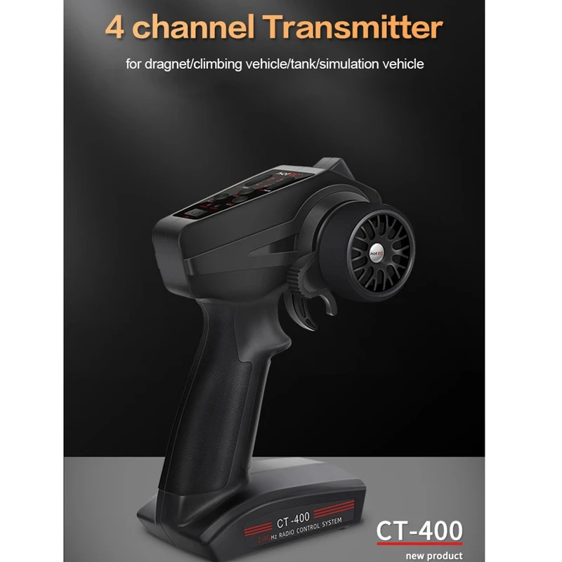 CT-400 4CH RC ระบบวิทยุเครื่องส่งสัญญาณและตัวรับสัญญาณ 2.4 Ghz รีโมทคอนโทรลสําหรับ RC รถรถบรรทุกเรือถัง