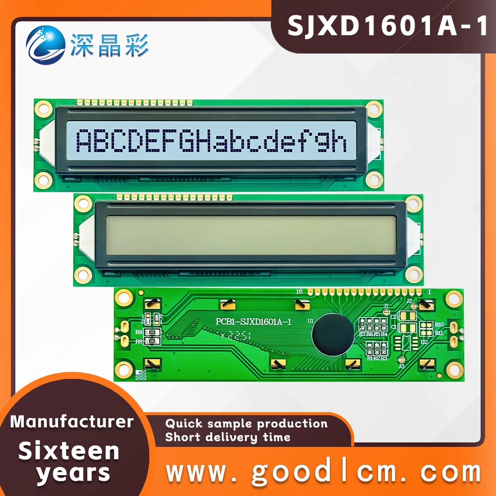 LCD1601A-1 1601Module Blue/Green Screen IIC/I2C 16x1 Large Character LCD Display Module1601 5.0V or 3.3V FSTN screen white