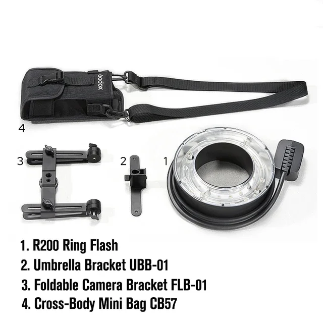 R200 200W LED Ring Light Speedlite Flash Light Head for  Canon Nikon Fuji Olympus   AD200 AD200Pro Flash