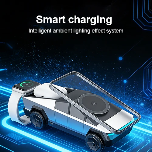 Creative Cyber Pickup Car Multi Functional Mobile Watch 3-in-1 Wireless Charging Desktop Wireless Charger