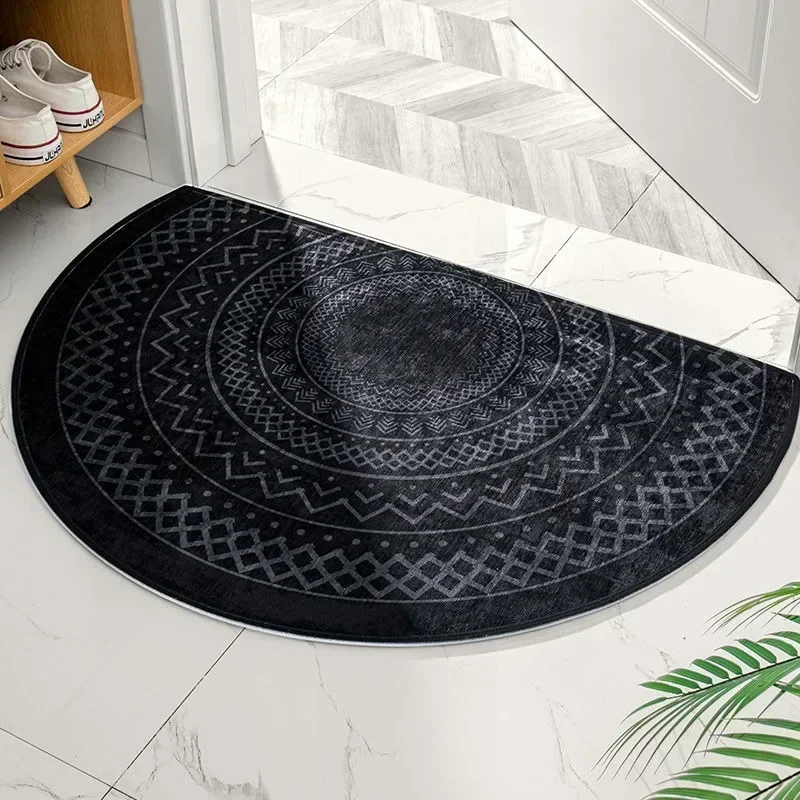 Semicircular Door Mat Round Rug Retro Carpet for Living Room Coil Entrance Doormat Bedroom Kitchen Foot Mats Tapis Entrance Mat