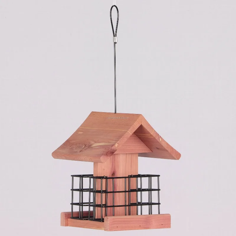 Outdoor Hanging Bird Feeder Wholesale Red Cedar Wooden Bowl Eco-friendly Material Competitive Bulk Price