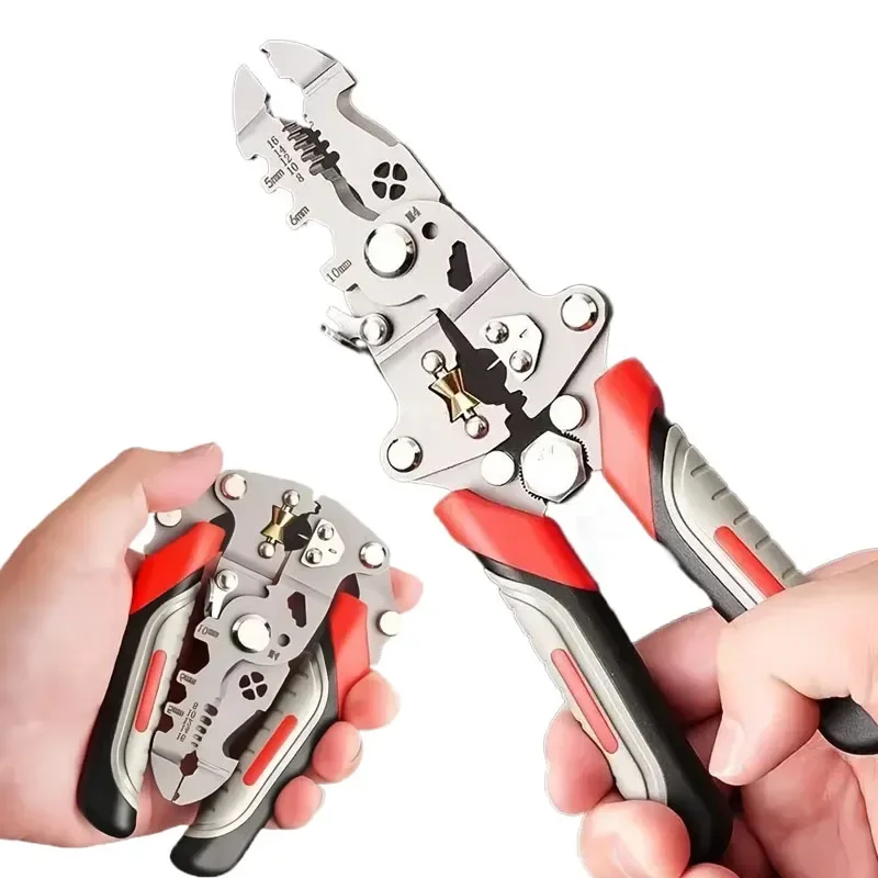 

Crimper Cable Cutter Adjustable Automatic Wire Stripper Multifunctional Stripping Crimping Pliers Terminal Hand Tool