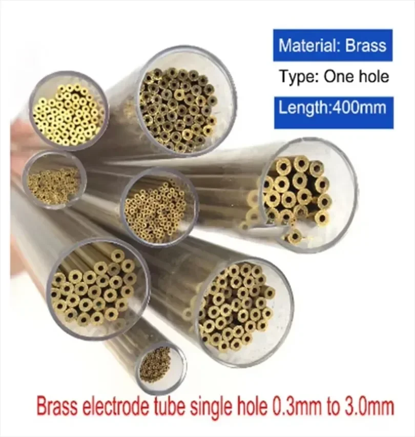 WEDM Brass Electrode Tube0.3/ 0.5/0.8/0.9/1.0/1.5*400mm Die Single Hole for EDM Drilling Hole Machine