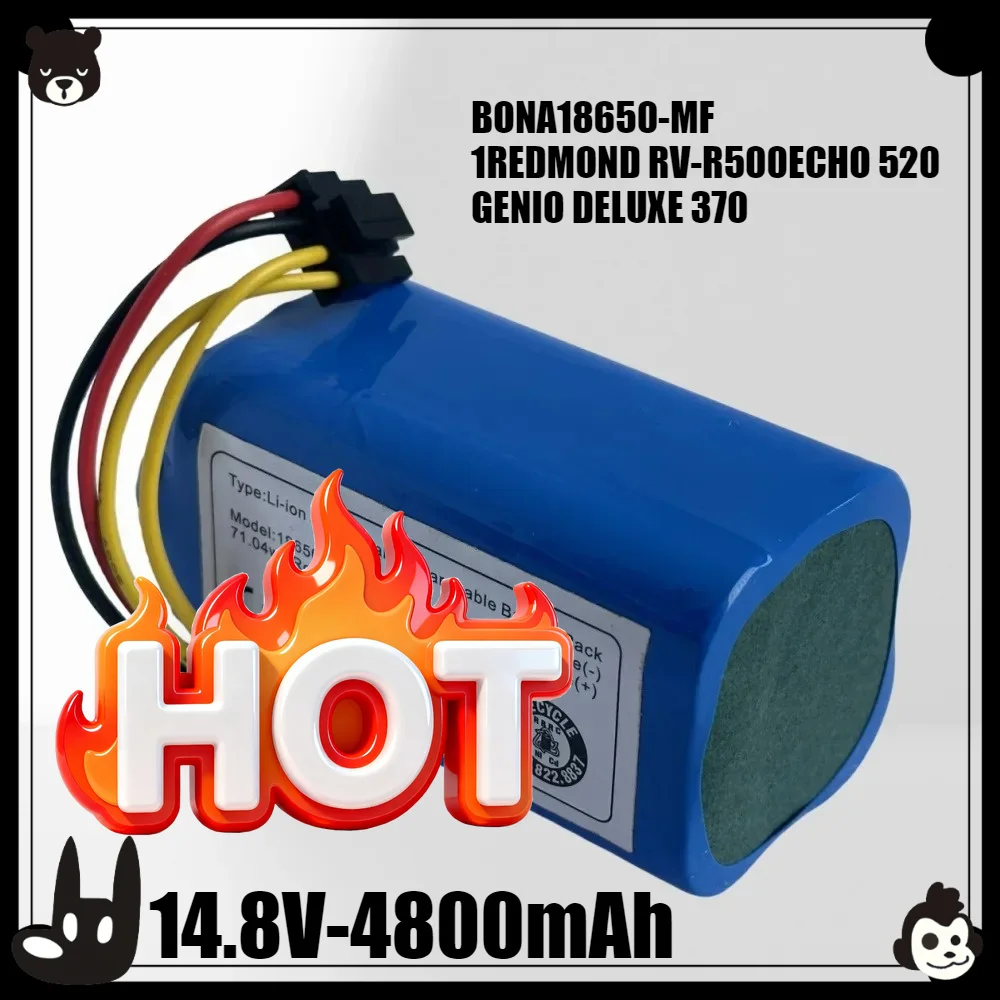🎠 Li-ion 4800mAh Battery 4ICR19/66 ML:BONA18650-MF1 For CONGA 1290 1390, Polaris PVCR 0920WV Rufer, Redmond RV-R500 Robot🛡️