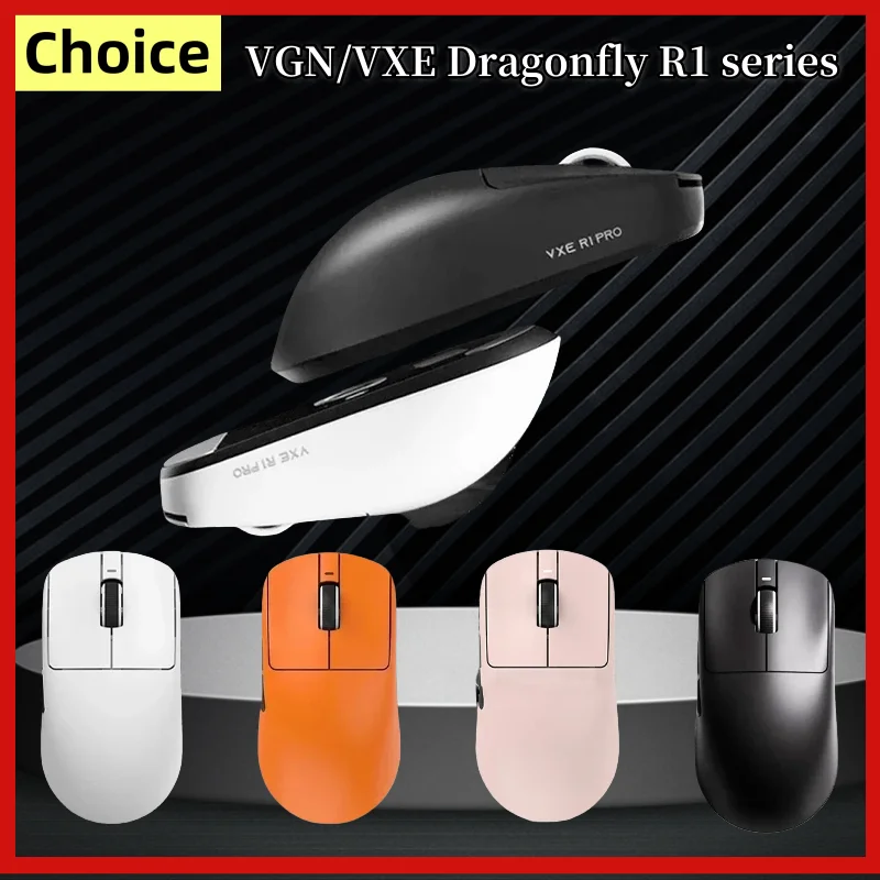 

Беспроводная мышь VXE Dragonfly R1 Pro Max R1 Se Light Weight Paw3395 Nordic52840 2 кГц Smart Speed X с низкой задержкой Fps игровая мышь в подарок