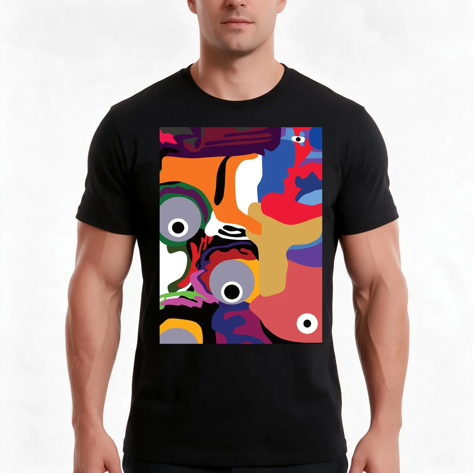 Funk Pile T-Shirt, Summer Casual Cotton Tee, Oversized Streetwear Tops, Vintage Graphic Print, Loose Fit Short Sleeve